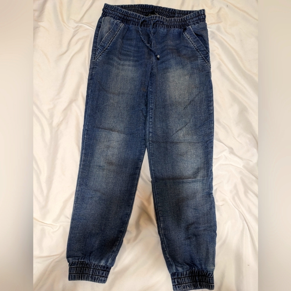 Denim scrunchie pants